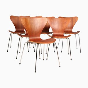 Chaises de Salon par Arne Jacobsen pour Fritz Hansen, Set de 6