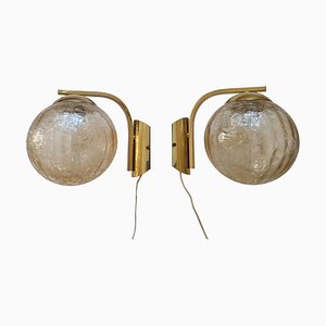 Mid-Century Brass Wall Lamps, Germany, 1970s, Set of 2