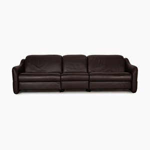 Tangram Dark Brown Leather Three-Seater Sofa from Himolla