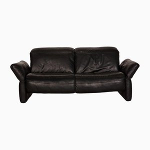 Black Leather Elena 3-Seat Sofa with Relax Function from Koinor