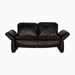 Black Leather Elena 2-Seat Sofa with Relax Function from Koinor