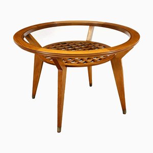 Table in Beech, Brass and Glass, Argentina, 1950s