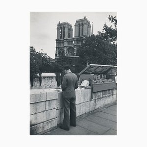 Fotografia in bianco e nero di Notre Dam, 1955