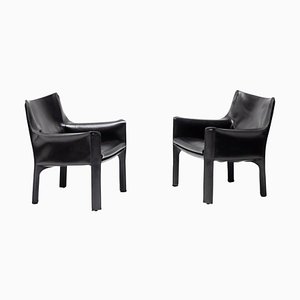 Cassina Cab 414 Lounge Chairs by Mario Bellini, Set of 2