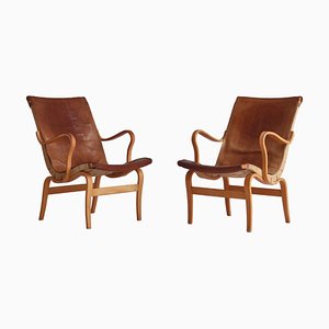 Scandinavian Modern Eva Lounge Chairs by Bruno Mathsson for Dux, 1960s, Set of 2