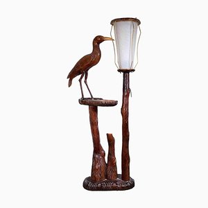 Vintage Holzlampe mit Vogel von Aldo Tura, Italien, 1950er