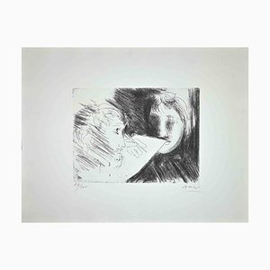 Giacomo Manzú, Retrato doble, Grabado original, 1970