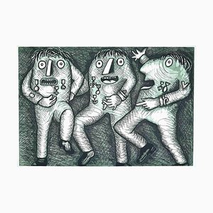 Enrico Baj, The Generals, Original Etching, 1970s