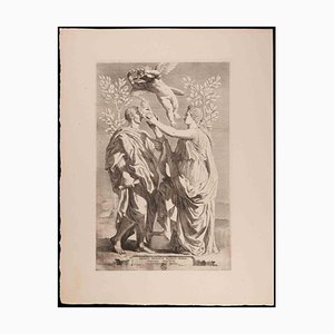 Incisione originale di Claude Mellan, The Work of Horace, XIX secolo