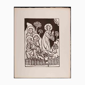 François Bouchot, Jesus and the Disciples, Original Woodcut Print, 1922