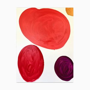 Paul Richard Landauer, Sin título (Composición roja 2), 2020, óleo sobre lienzo