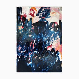 Paul Richard Landauer, Sin título (No.1 azul), 2021, Óleo y acrílico sobre lienzo