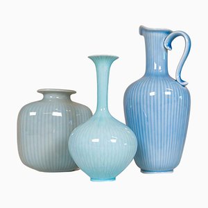 Mid-Century Swedish Ceramic Vases by Gunnar Nylund for Rörstrand, 1950s, Set of 3