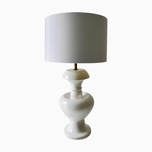 Lámpara de mesa estadounidense Mid-Century grande en blanco