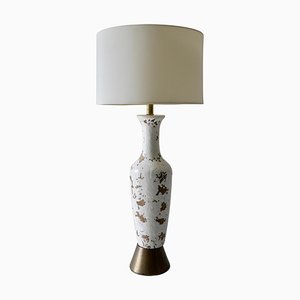 Tall Mid-Century American White Table Lamp in Ceramic
