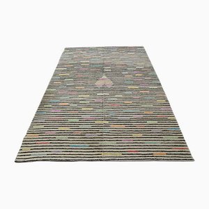 Alfombra Kilim turca vintage de lana beige