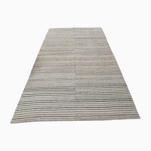 Alfombra Kilim turca vintage de lana marrón