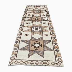 Tapis Kilim Vintage en Laine Blanche, Turquie