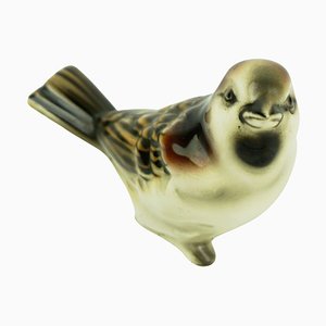 Austrian Art Deco Glazed Ceramic Sparrow by Eduard Klablena