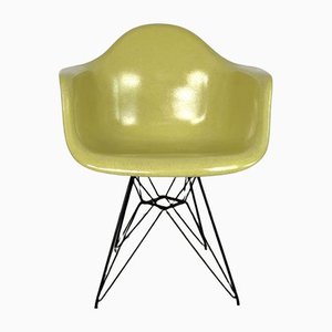 DAR Chair in Lemon with Original Eiffel Base by Eames for Herman Miller