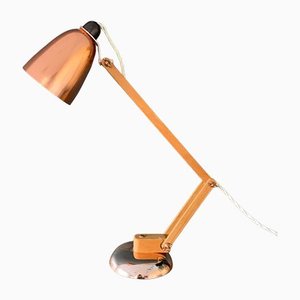 Vintage Maclamp Tischlampe aus Kupfer & Holz, 1960er