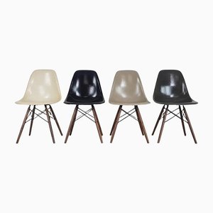 DSW Side Chairs in Monochrome by Eames for Herman Miller, 1960s, Set of 4