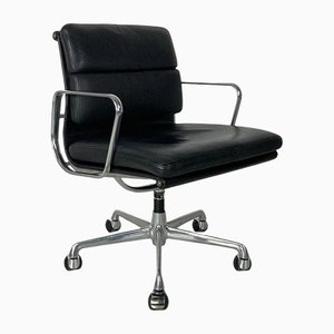 Soft Pad Group Chair in Black Leather by Eames for Herman Miller