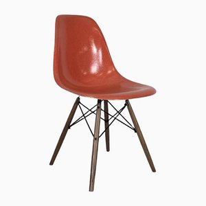 DSW Side Chair in Coral by Eames for Herman Miller