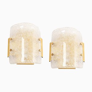 Murano Glass Wall Sconces from Hillebrand, Germany, 1970s, Set of 2