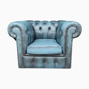 Club chair Chesterfield blu