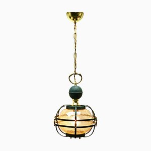 Mid-Century Pendant in Metal and Glass