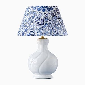 One-of-a-Kind Handcrafted White Georgica Vase Table Lamp from Vintage Royal Delft