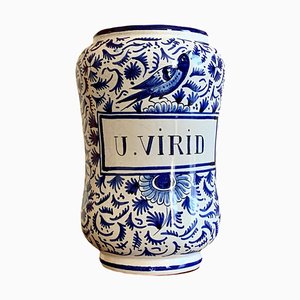 Early 20th Century Blue Spanish Apothecary Jar