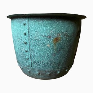 Antique Late Victorian Copper Riveted with Verdigris Planter