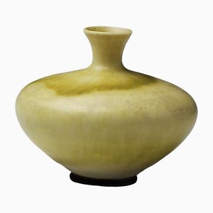 Kleine grüngelbe Vase von Berndt Friberg für Gustavsberg