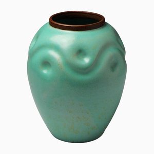 Wavy Green Vase from Upsala Ekeby