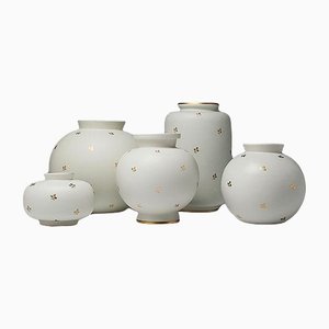 Carrara Vases by Wilhelm Kåge for Gustavsberg, Set of 5