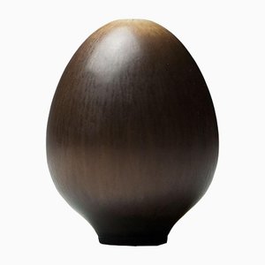Egg Vase mit Hares Fur Glasur von Berndt Friberg für Gustavsberg