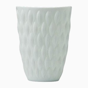 White Ellips Vase by Arthur Percy for Gullaskruf, 1950s