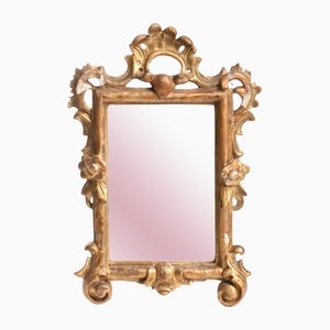 Miroir Rococo en Bois Doré avec Ornement Rocaille, 18ème Siècle