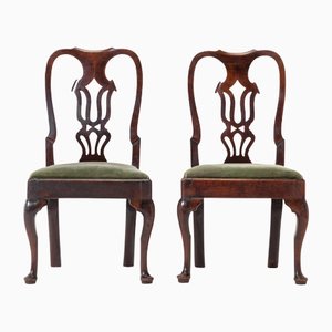 George II Side Chairs in Walnut, Set of 2