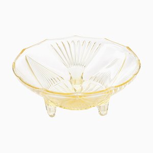 Art Deco Lemon-Yellow Glass Bowl, 1930s