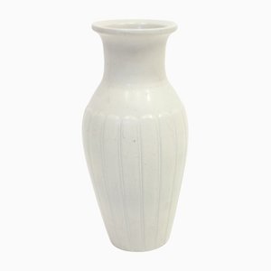 Grand Vase en Grès Blanc par Gunnar Nylund pour Rörstrand, 1950s