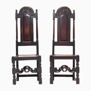 Chaises d'Appoint Antiques en Chêne, Angleterre, Set de 2