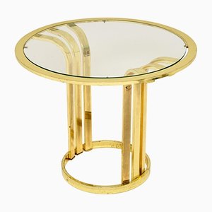 Vintage Side Table in Brass and Glass, 1970s