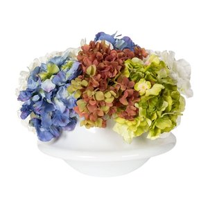 Italian Bowl in Atollo Glass with Artificial Hydrangea Flower Composition from VGnewtrend