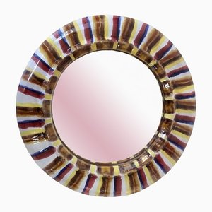 Specchio da parete in ceramica, Francia, anni '60