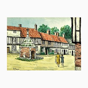 The Pump House, Common Place, Little Walsingham, Norfolk Uk, Lithographie
