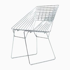 Chromed Wire Steel Side Chair Attributed to Verner Panton from Fritz Hansen, 1970s