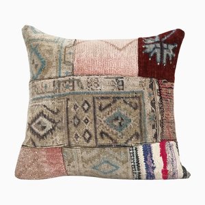 Vintage Square Patchwork Wool Kilim Pillow Cover